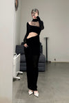 Un morceau velvet lace stitching waist details dress um231ls07 black PUM35
